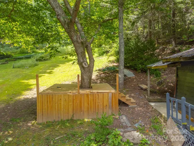 a view of a park with a tree