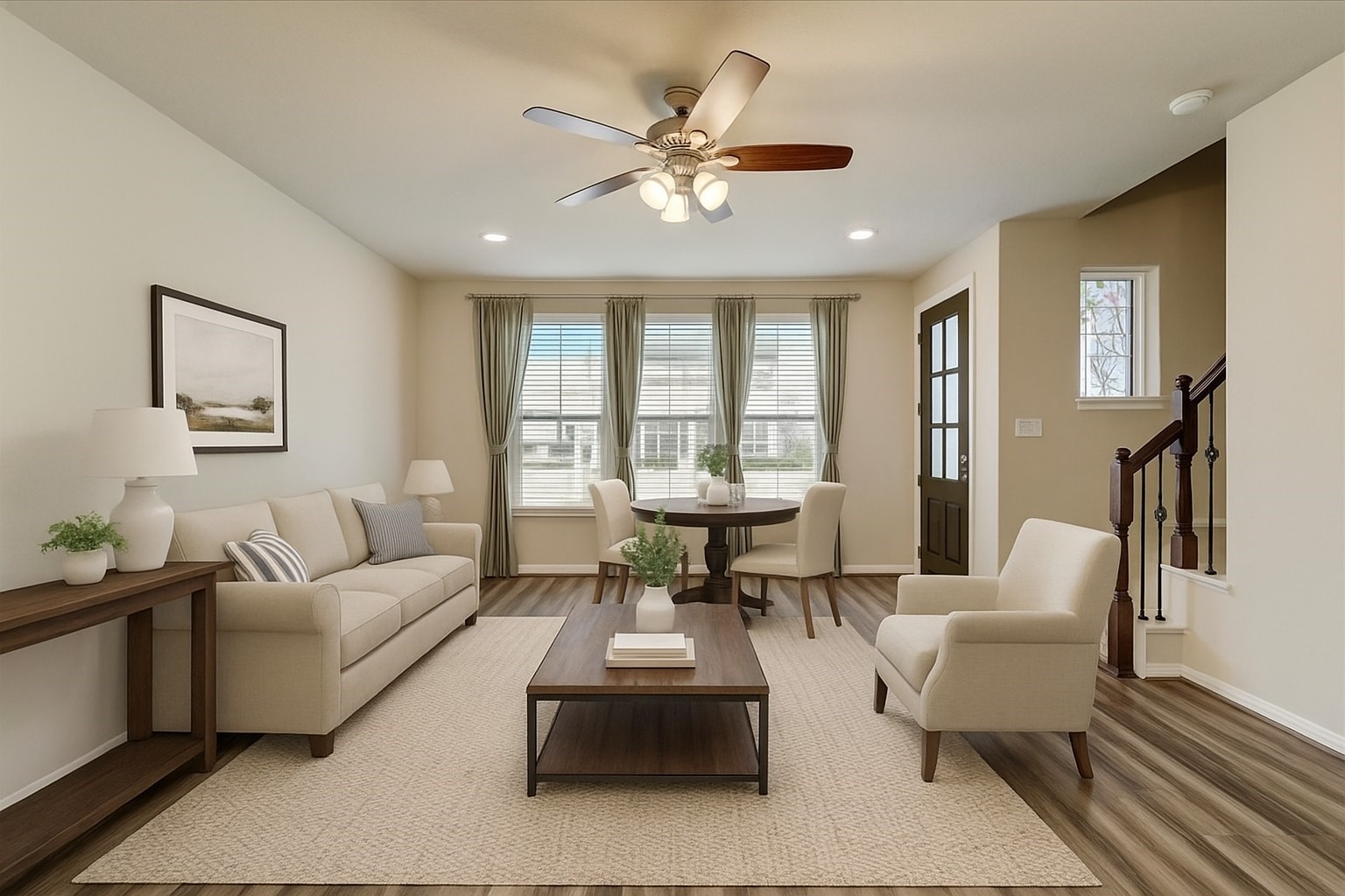 9438 Caddo Ridge Lane Cypress, TX 77433 - Photo 5 of 38 This modern townhouse features a stylish brick and stone exterior & large windows. The neatly landscaped front yard adds to its curb appeal. Ideal for those seeking a contemporary home in a well-maintained neighborhood.
*virtually staged to show the great space to work with.