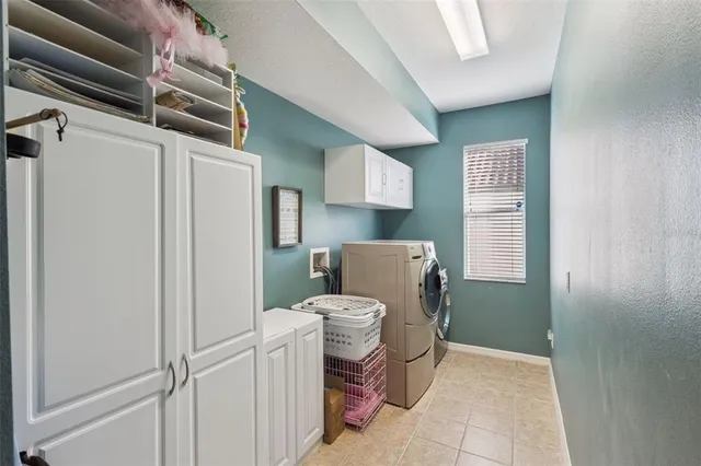 a room with a washer and dryer