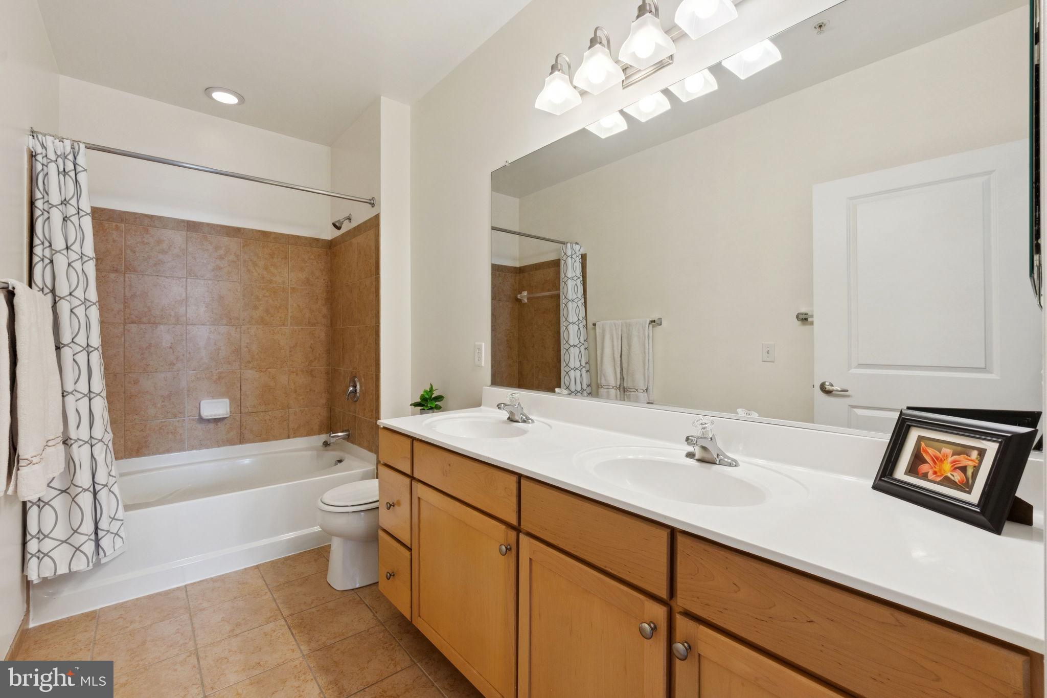 1391 Pennsylvania Ave. Southeast, Unit 352 Washington, DC 20003 - Photo 20 of 43 a bathroom with a sink a toilet a mirror and shower