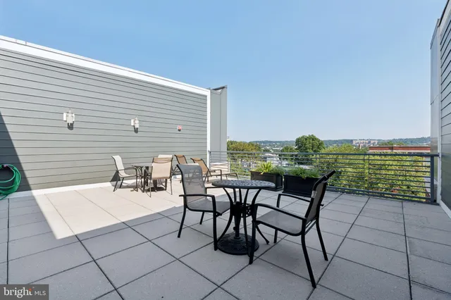 a view of an outdoor seating area