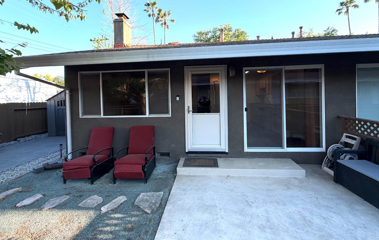 a view of a lounge chair in the patio
