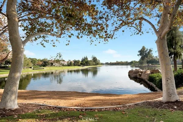 a view of a lake with a mountain