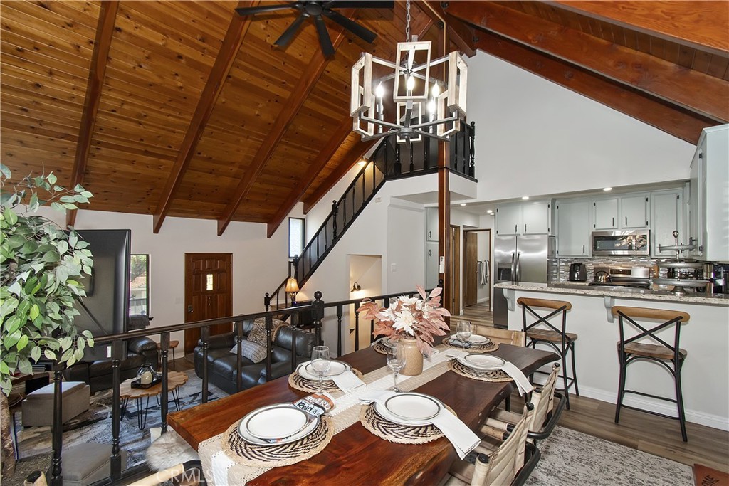 198 Zermatt Drive Crestline, CA 92325 - Photo 12 of 54 a view of a dining room with furniture