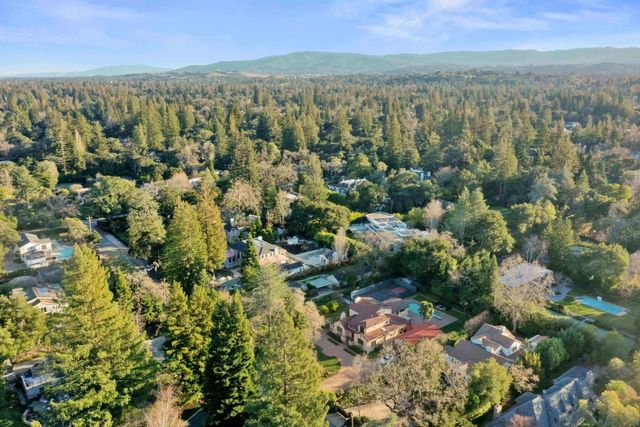 a view of a city with an outdoor space