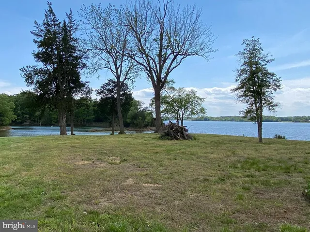 a view of a lake with a mountain in the back