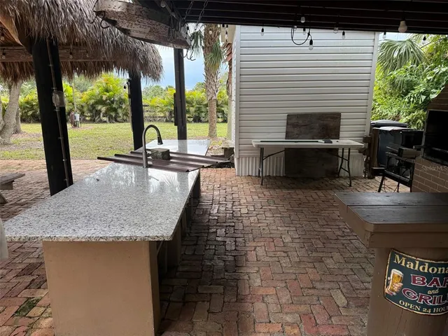 a outdoor space with furniture