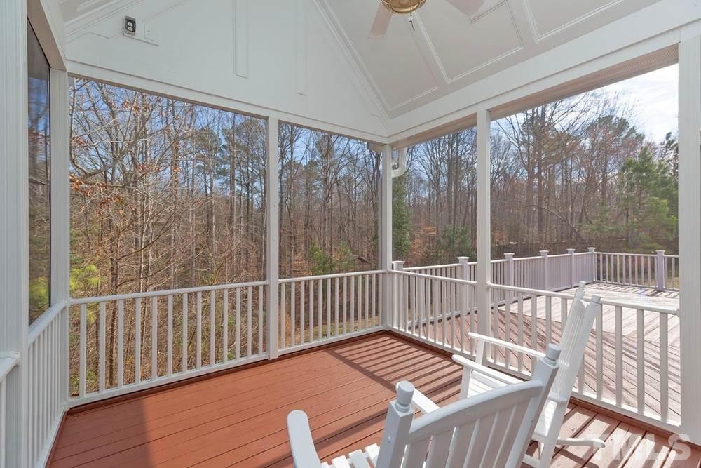 4401 Irene Way Raleigh, NC 27603 - Photo 25 of 30 Screened porch w/vaulted ceiling and access through separate Dining Area.