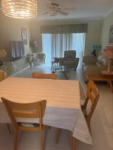 a view of kitchen with dining area