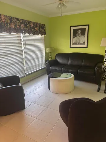 a view of a couch in a room