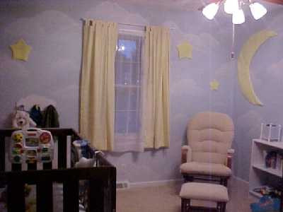 The baby's room has been painted as well
