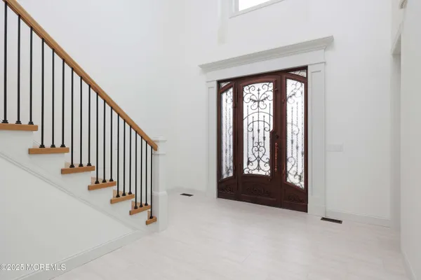 an entryway with a front door