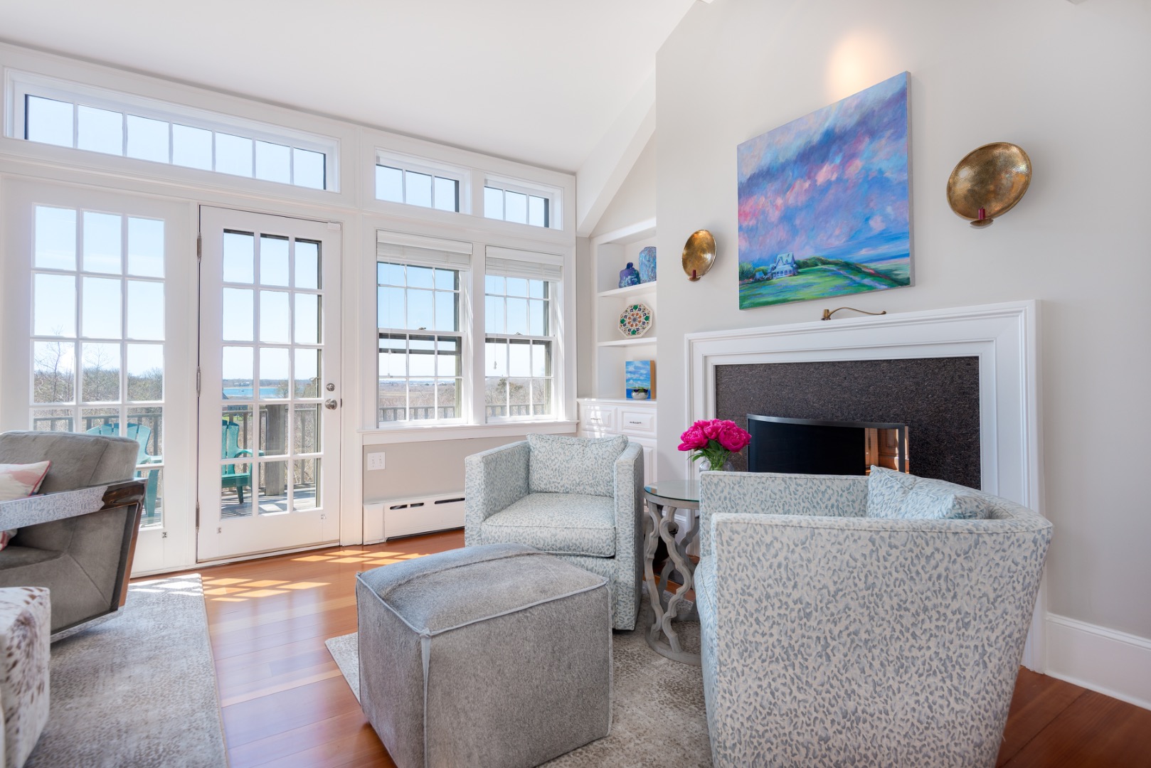 5 Old Quidnet Milk Route Nantucket, MA 02554 - Photo 7 of 62 a living room with furniture and a fireplace