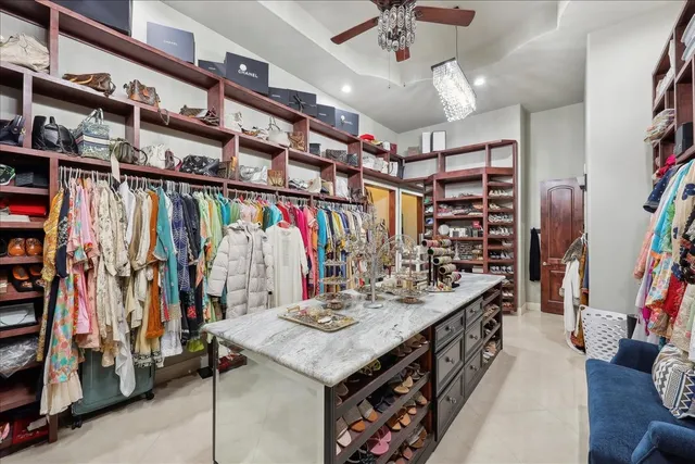 a view of a furniture in a room