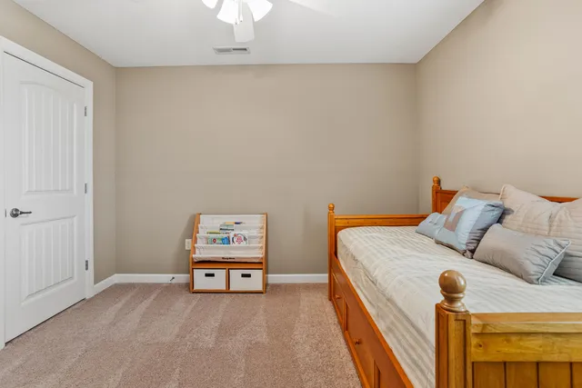 a view of a small space with a window