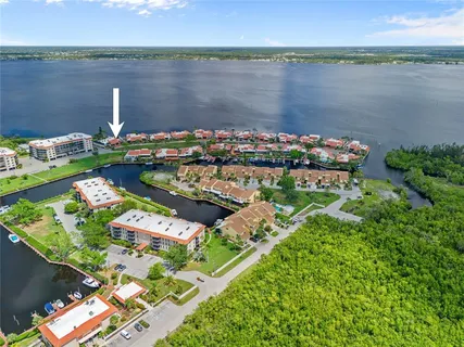 an outdoor space with seating