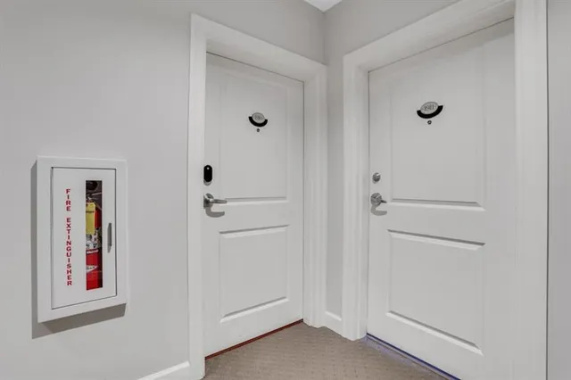 a door with white doors