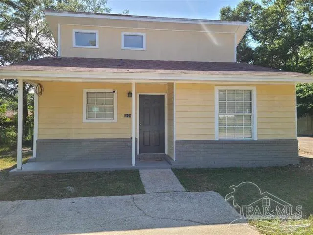 a front view of a house