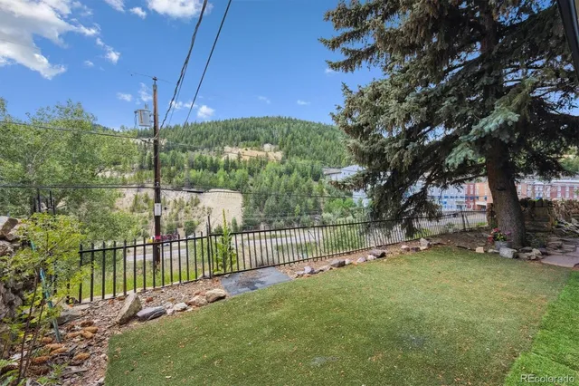 a view of a backyard