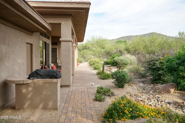 a view of a potted plants in front of a house