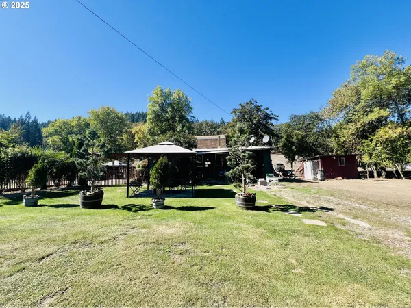 a view of outdoor space with garden