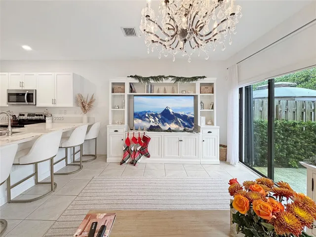 a bedroom with furniture and a flat screen tv