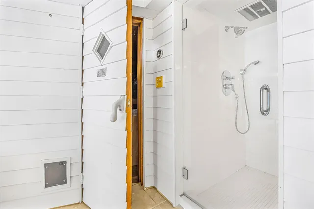 a bathroom with a shower