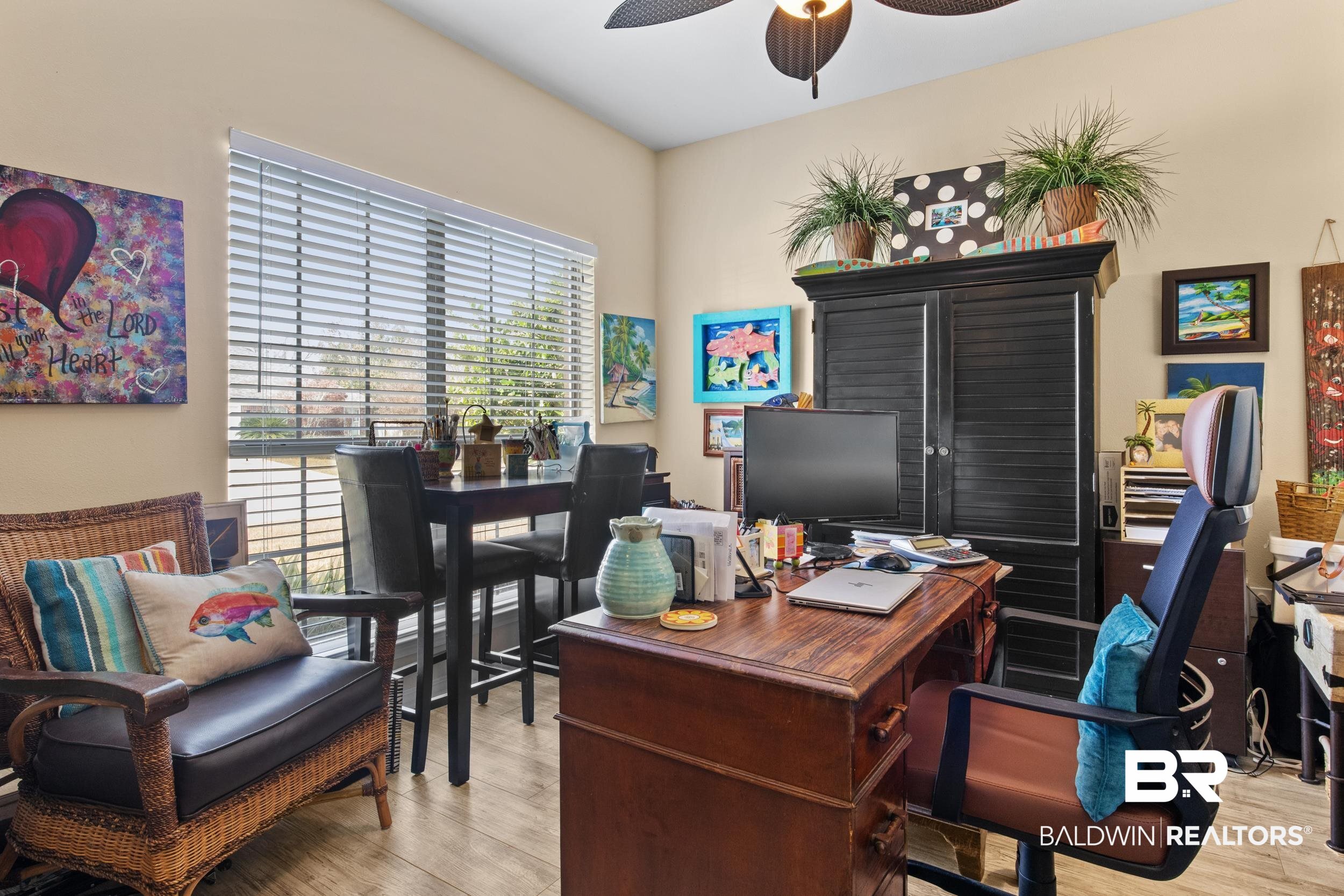 1752 Abbey Loop Foley, AL 36535 - Photo 14 of 21 Office with light wood-type flooring and ceiling fan