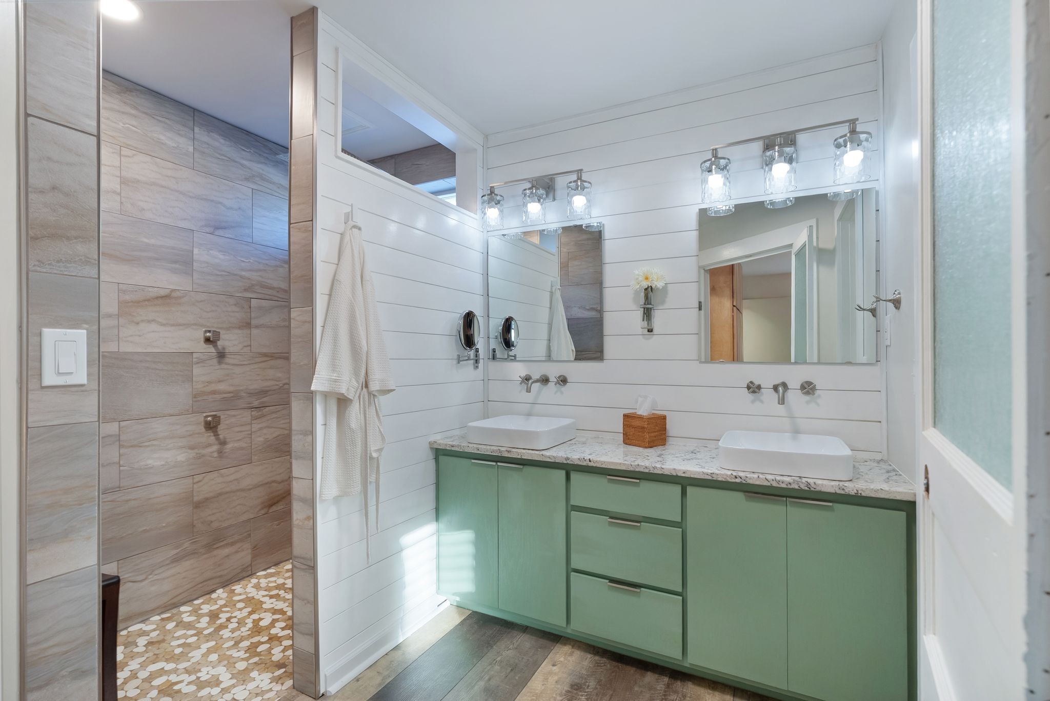 485 Rigney Road Manchester, TN 37355 - Photo 35 of 61 a bathroom with a double vanity sink mirror and shower