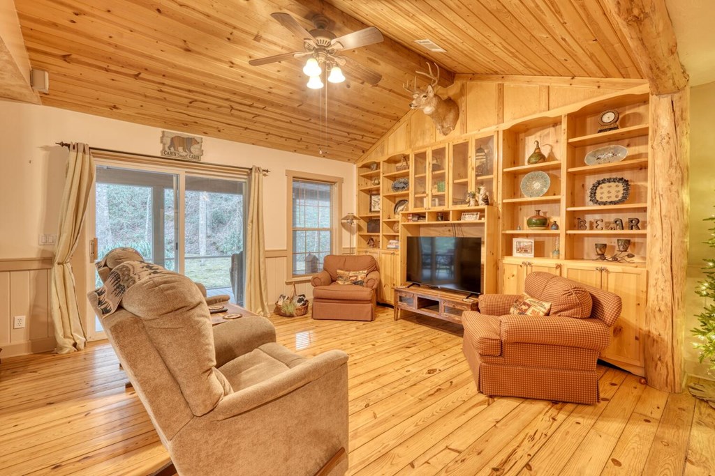 4868 Swallows Creek Road Hiawassee, GA 30546 - Photo 14 of 59 a living room with furniture and a flat screen tv