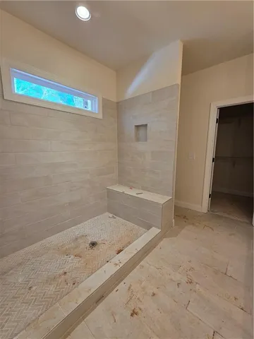 a bathroom with a shower