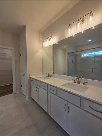 a bathroom with a shower