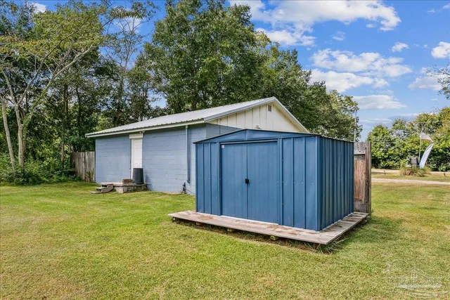 a backyard of a house