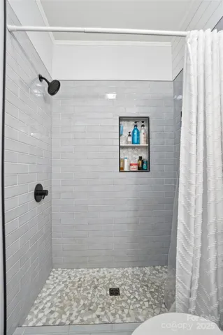 a bathroom with a shower