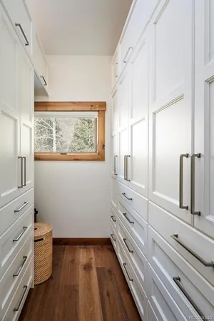 a view of dresser and window