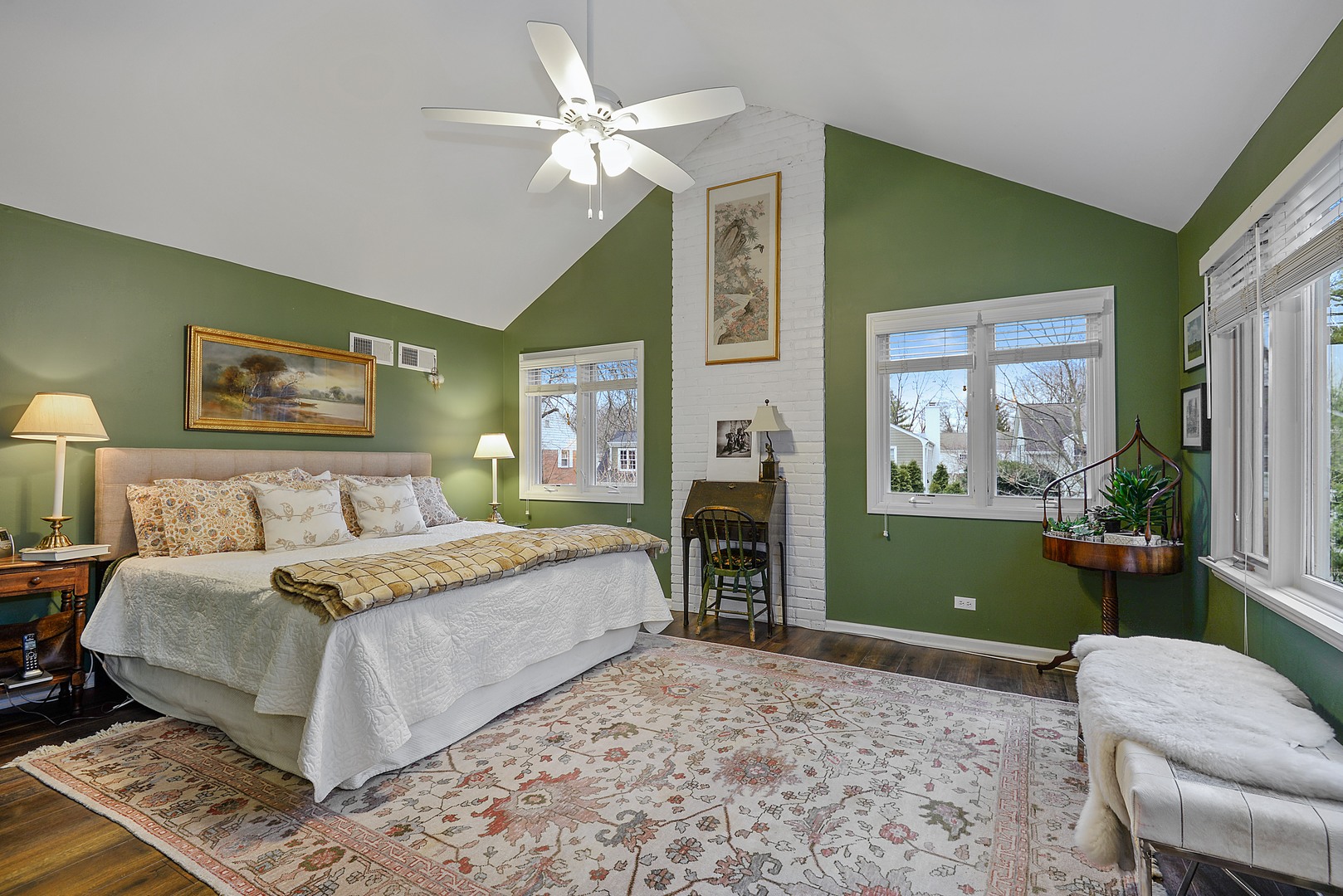 1034 Pontiac Road Wilmette, IL 60091 - Photo 14 of 32 a bedroom with a large bed and a window