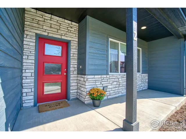 a view of a red door of the house