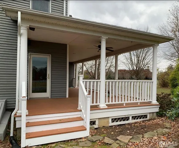 a view of a wooden deck