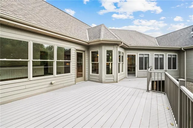a view of a house with a large window