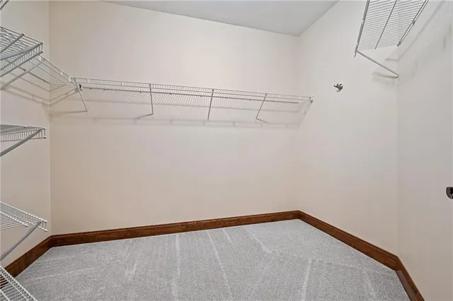 a view of a room with racks on the wall