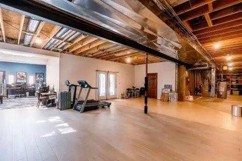 a view of a hall with yard