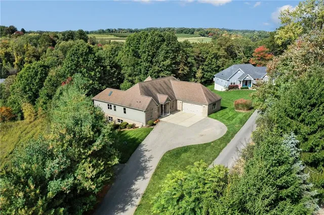 an aerial view of a house