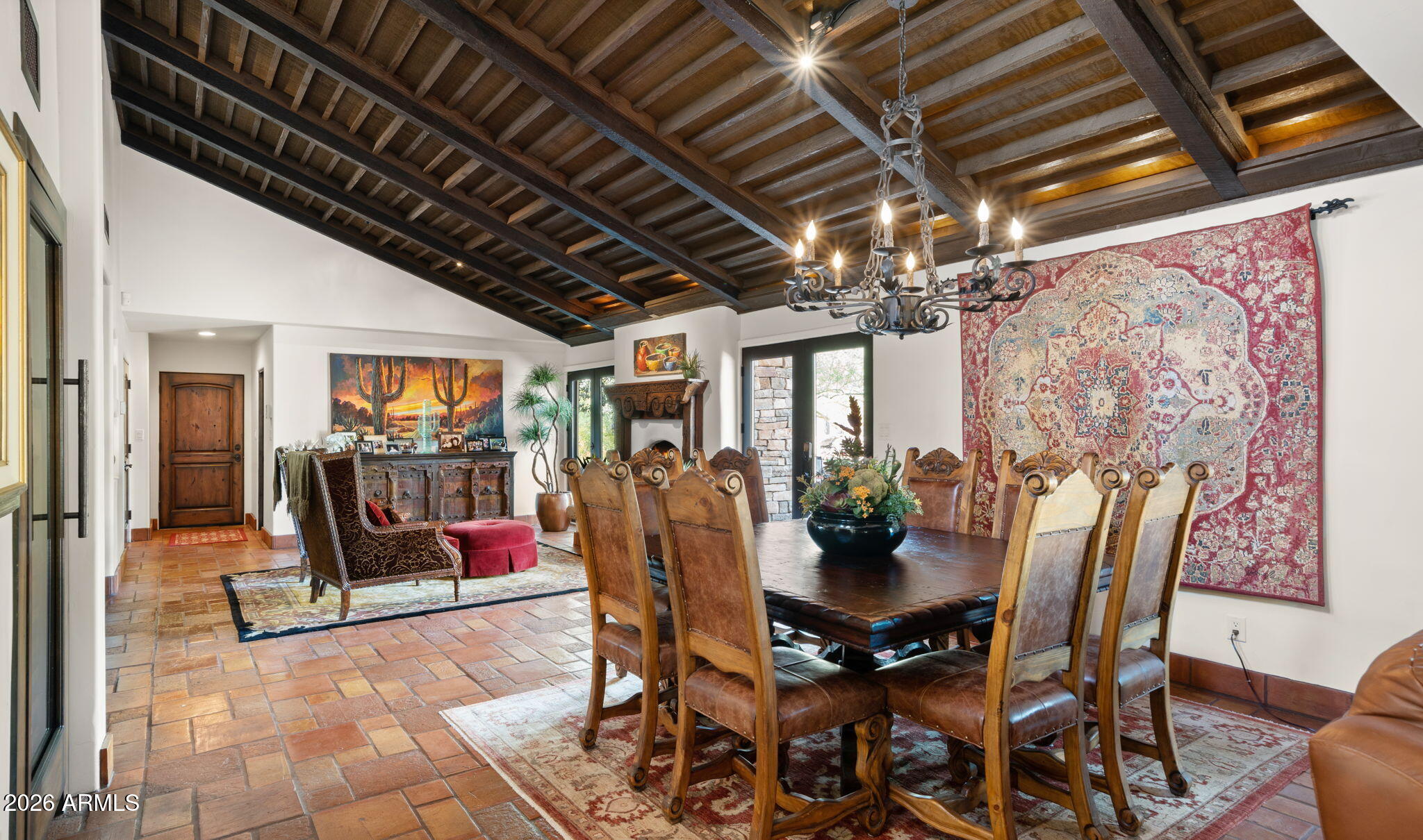 35035 Whileaway Road Carefree, AZ 85377 - Photo 20 of 64 a view of a dining room with furniture water view and a chandelier