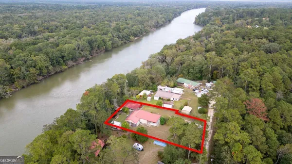 an aerial view of a houses