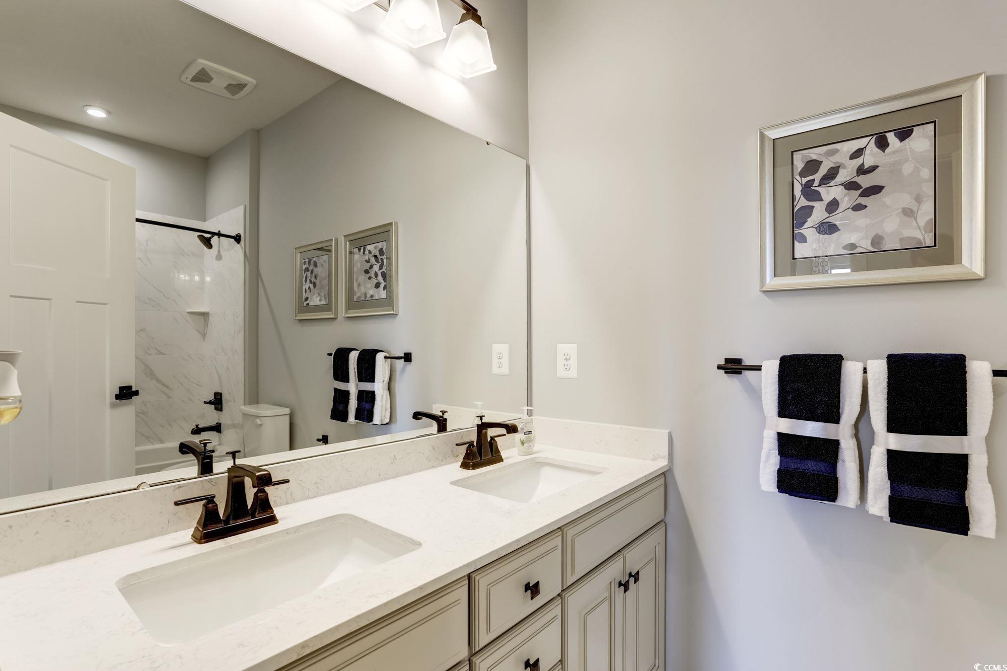 2352 Hazel Way Longs, SC 29568 - Photo 6 of 14 Full bathroom with double vanity, shower / washtub combination, and recessed lighting