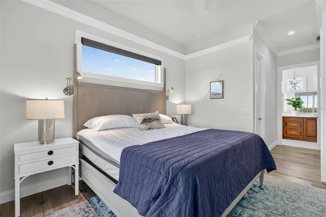 a view of a lake with a city view