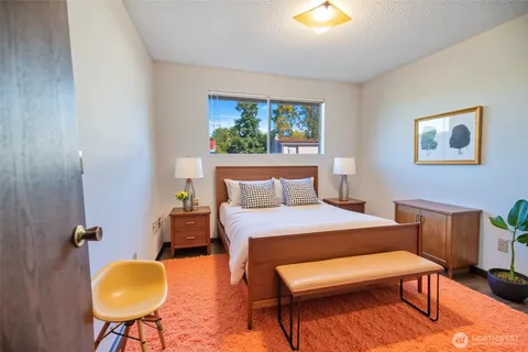 a view of a room with a window