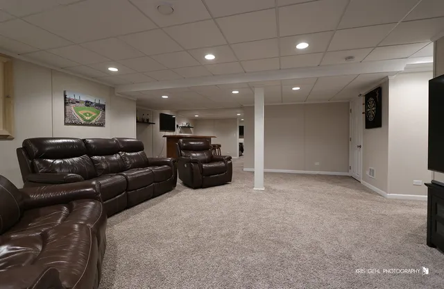 a living room with furniture