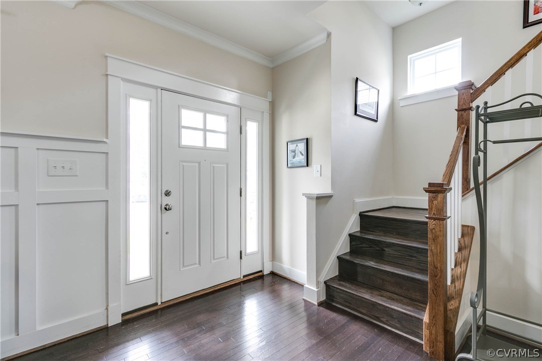 3237 Barkham Drive Midlothian, VA 23112 - Photo 3 of 48 a view of entryway with wooden floor and stairs