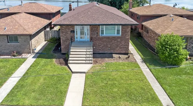 an aerial view of a house